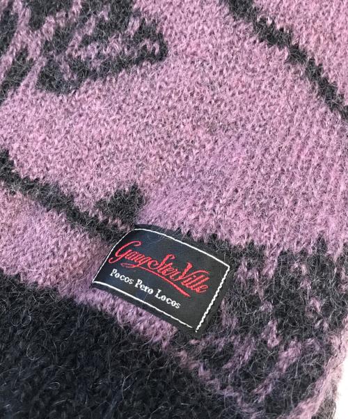 GANGSTERVILLE（ギャングスタービル）GANGSTERVILLE (ギャングスタービル) Mohair Muffler”MI VIDA LOCA パープル サイズ:表記なしの古着・服飾アイテム