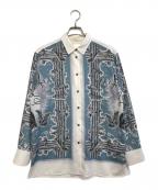 PAUL SMITHポールスミス）の古着「カウボーイプリント総柄シャツ」｜スカイブルー
