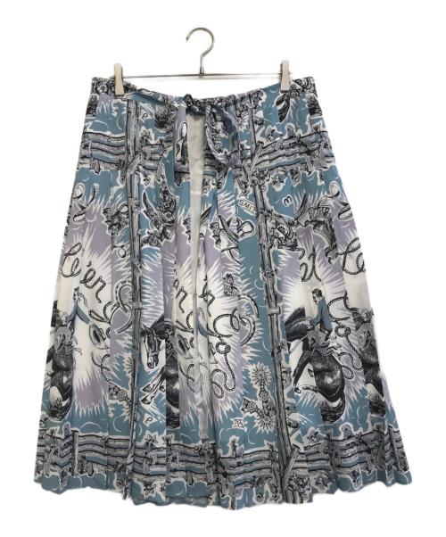 PAUL SMITH（ポールスミス）PAUL SMITH (ポールスミス) カウボーイプリント総柄スカ-ト スカイブルー サイズ:42の古着・服飾アイテム