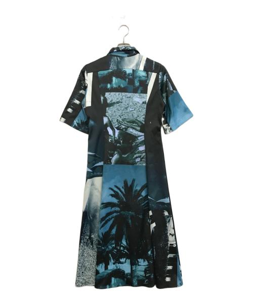 PAUL SMITH（ポールスミス）PAUL SMITH (ポールスミス) 総柄プリント半袖シャツワンピース ブラック サイズ:40の古着・服飾アイテム