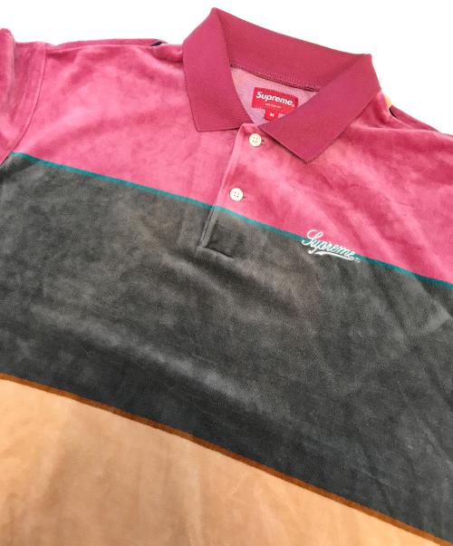 SUPREME（シュプリーム）Supreme (シュプリーム) Stripe Velour L/S Polo ブラウン サイズ:Mの古着・服飾アイテム
