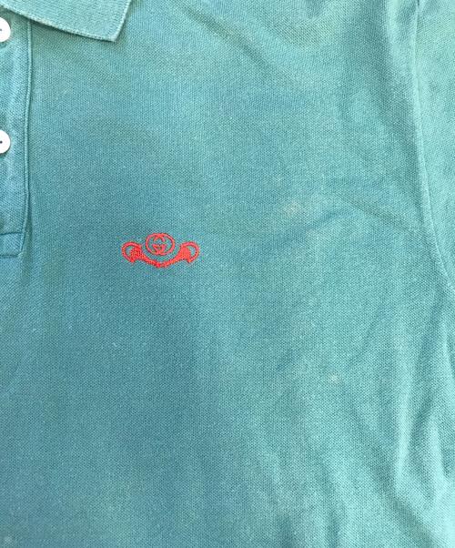 GUCCI（グッチ）GUCCI (グッチ) ロゴ刺繍ポロシャツ グリーン サイズ:Lの古着・服飾アイテム