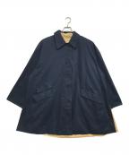 Aquascutumアクアスキュータム）の古着「3ポケットステンカラーコート」｜ネイビー