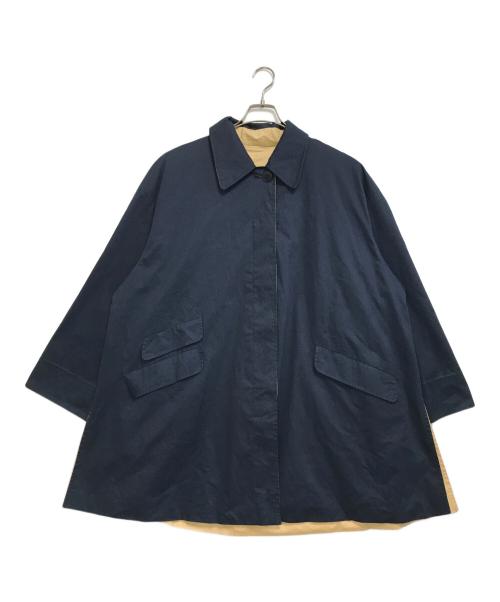 Aquascutum（アクアスキュータム）Aquascutum (アクアスキュータム) 3ポケットステンカラーコート ネイビー サイズ:表記なしの古着・服飾アイテム