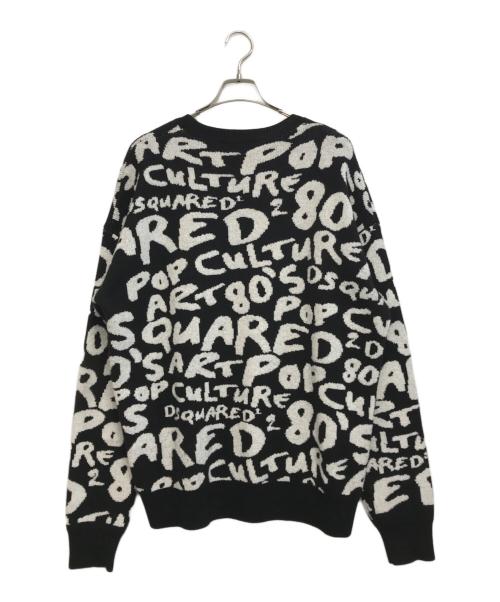 DSQUARED2（ディースクエアード）DSQUARED2 (ディースクエアード) D2 POP 80'S KNIT CREWNECK PULLOVER ブラック サイズ:XXLの古着・服飾アイテム