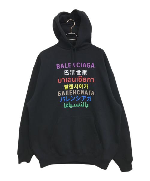 BALENCIAGA（バレンシアガ）BALENCIAGA (バレンシアガ) Language Hoodie ブラック サイズ:Mの古着・服飾アイテム