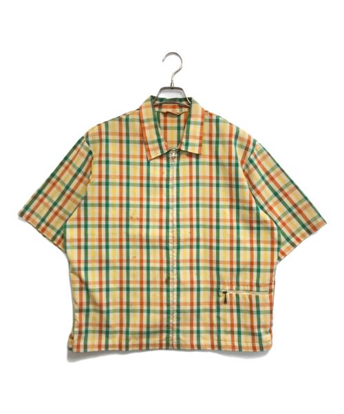 JANTZEN（ジャンセン）JANTZEN (ジャンセン) 半袖ジップシャツ マルチカラー サイズ:Lの古着・服飾アイテム