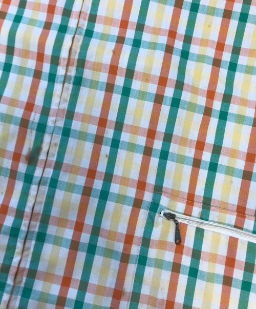 JANTZEN（ジャンセン）JANTZEN (ジャンセン) 半袖ジップシャツ マルチカラー サイズ:Lの古着・服飾アイテム