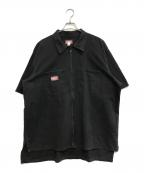 CONARTコナート）の古着「半袖ジップワークシャツ」｜ブラック