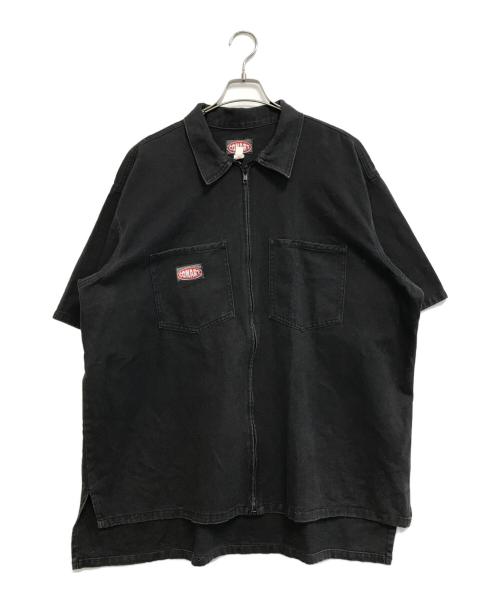 CONART（コナート）CONART (コナート) 半袖ジップワークシャツ ブラック サイズ:Mの古着・服飾アイテム