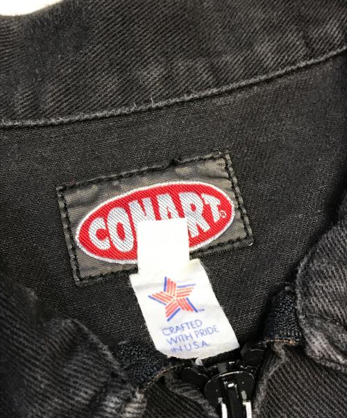 CONART（コナート）CONART (コナート) 半袖ジップワークシャツ ブラック サイズ:Mの古着・服飾アイテム