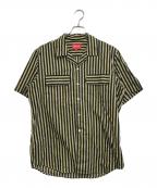 SUPREMEシュプリーム）の古着「半袖ストライプシャツ」｜カーキ