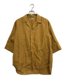 RAKINES（ラキネス）の古着「ハイカウントリネンオープンカラーシャツ」｜ベージュ
