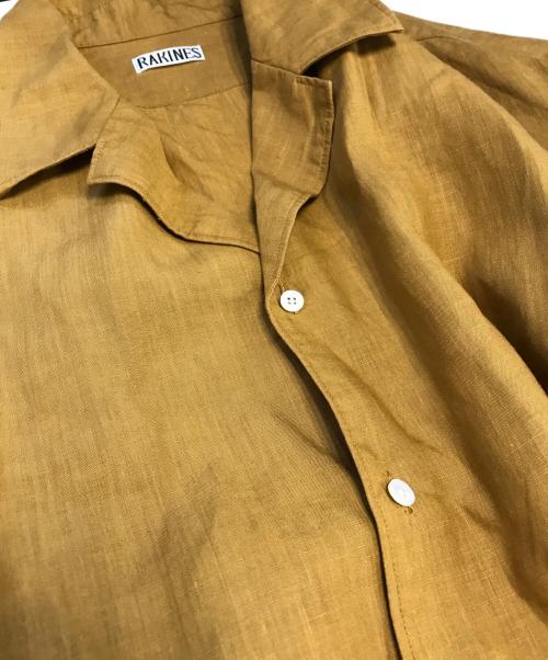 RAKINES（ラキネス）RAKINES (ラキネス) ハイカウントリネンオープンカラーシャツ ベージュ サイズ:2の古着・服飾アイテム