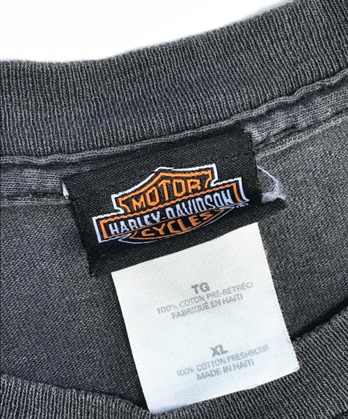モーターサイクルTシャツ（モーターサイクルTシャツ）モーターサイクルTシャツ (モーターサイクルTシャツ) 04s HARLEY-DAVIDSON(ハーレ・ダビッドソン) 両面プリントTシャツ ブラック サイズ:XLの古着・服飾アイテム