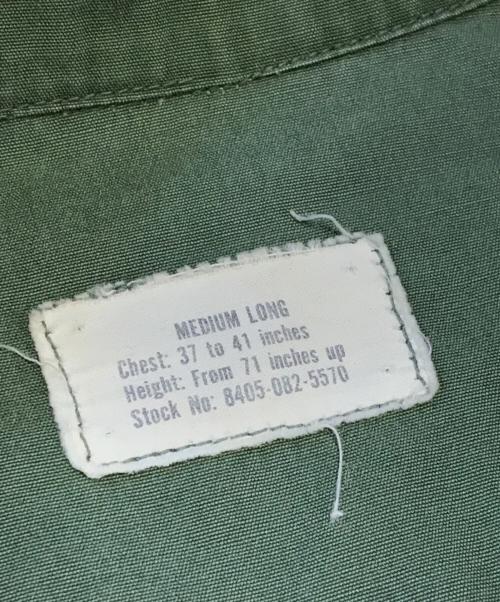 VINTAGE MILITARY（ヴィンテージ ミリタリー）VINTAGE MILITARY (ヴィンテージ ミリタリー) US ARMY ジャングルファティーグ グリーン サイズ:MEDIUM LONGの古着・服飾アイテム