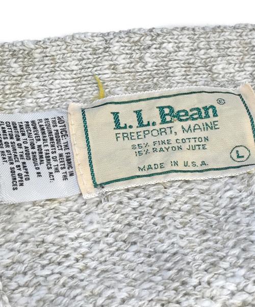 L.L.Bean（エルエルビーン）L.L.Bean (エルエルビーン) コットンニットカーディガン アイボリー サイズ:Lの古着・服飾アイテム
