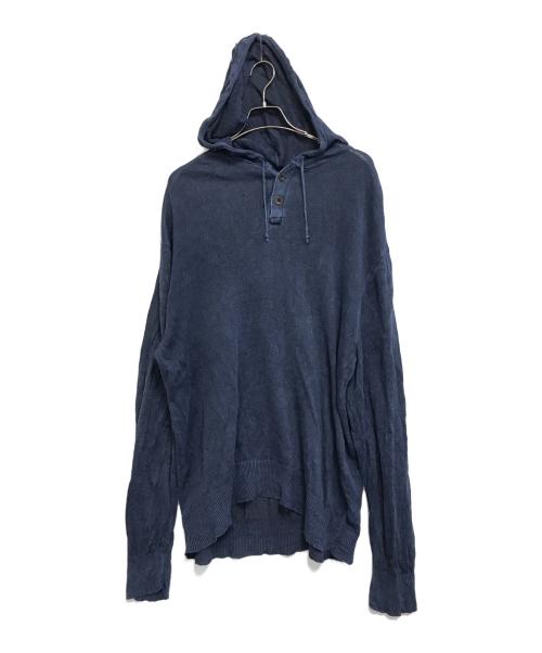 POLO RALPH LAUREN（ポロ・ラルフローレン）POLO RALPH LAUREN (ポロ・ラルフローレン) リネンニットパーカー ネイビー サイズ:XLの古着・服飾アイテム