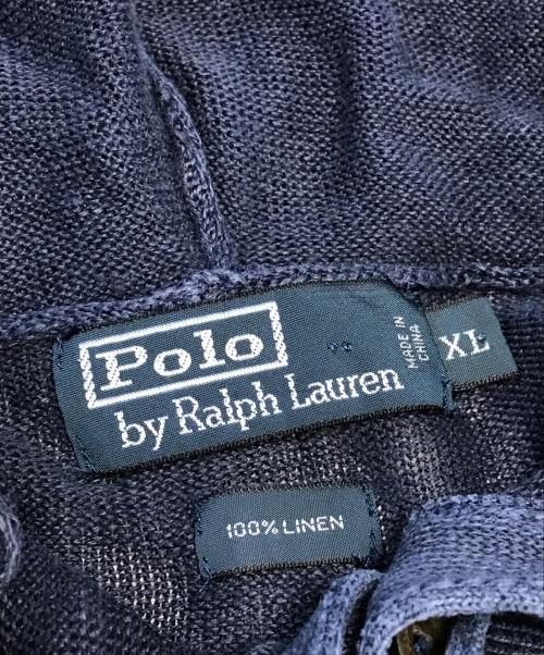 POLO RALPH LAUREN（ポロ・ラルフローレン）POLO RALPH LAUREN (ポロ・ラルフローレン) リネンニットパーカー ネイビー サイズ:XLの古着・服飾アイテム