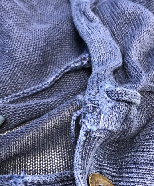 POLO RALPH LAUREN（ポロ・ラルフローレン）POLO RALPH LAUREN (ポロ・ラルフローレン) リネンニットパーカー ネイビー サイズ:XLの古着・服飾アイテム