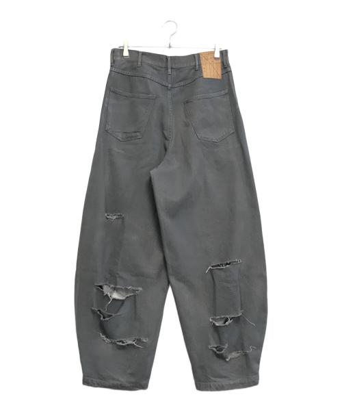 SOSHIOTSUKI（ソウシ オオツキ）SOSHIOTSUKI (ソウシ オオツキ) コーティングワイドデニムパンツ グレー サイズ:46の古着・服飾アイテム