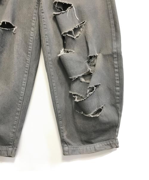 SOSHIOTSUKI（ソウシ オオツキ）SOSHIOTSUKI (ソウシ オオツキ) コーティングワイドデニムパンツ グレー サイズ:46の古着・服飾アイテム