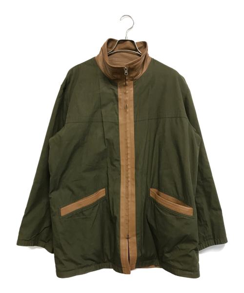 BALMAIN（バルマン）BALMAIN (バルマン) ラムレザー切替リバーシブルコート オリーブ サイズ:Mの古着・服飾アイテム
