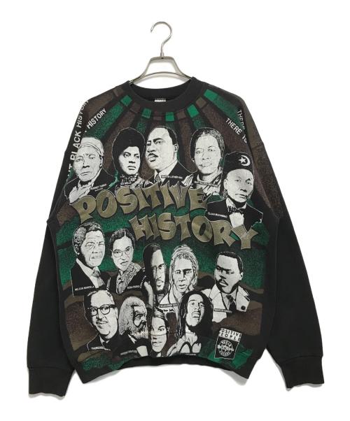 FRUIT OF THE LOOM（フルーツオブザルーム）FRUIT OF THE LOOM (フルーツオブザルーム) オールオーバー偉人プリントスウェット ブラック サイズ:XL　　　の古着・服飾アイテム