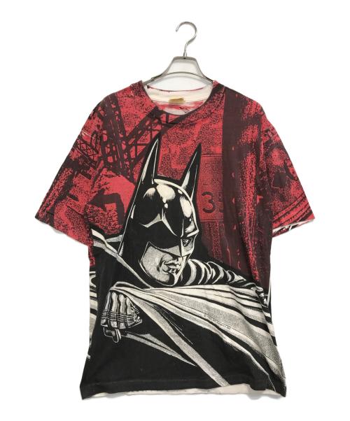 キャラクターTシャツ（キャラクターTシャツ）キャラクターTシャツ (キャラクターTシャツ) 90s バットマン総柄キャラクターTシャツ レッド サイズ:XL　　　の古着・服飾アイテム