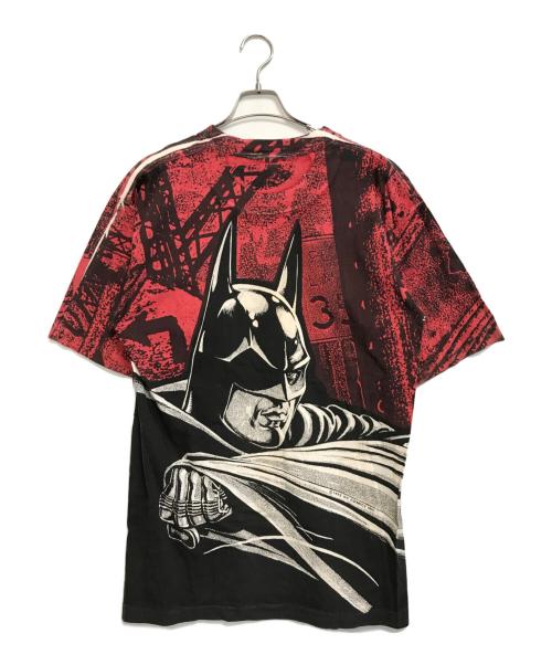 キャラクターTシャツ（キャラクターTシャツ）キャラクターTシャツ (キャラクターTシャツ) 90s バットマン総柄キャラクターTシャツ レッド サイズ:XL　　　の古着・服飾アイテム