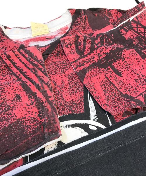 キャラクターTシャツ（キャラクターTシャツ）キャラクターTシャツ (キャラクターTシャツ) 90s バットマン総柄キャラクターTシャツ レッド サイズ:XL　　　の古着・服飾アイテム