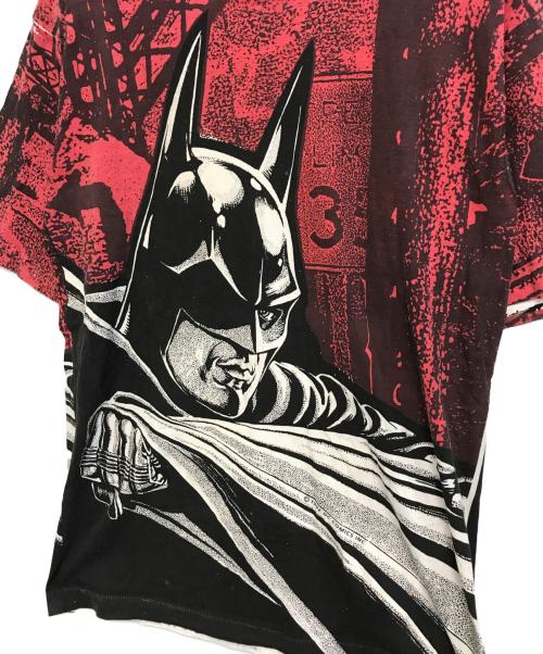 キャラクターTシャツ（キャラクターTシャツ）キャラクターTシャツ (キャラクターTシャツ) 90s バットマン総柄キャラクターTシャツ レッド サイズ:XL　　　の古着・服飾アイテム