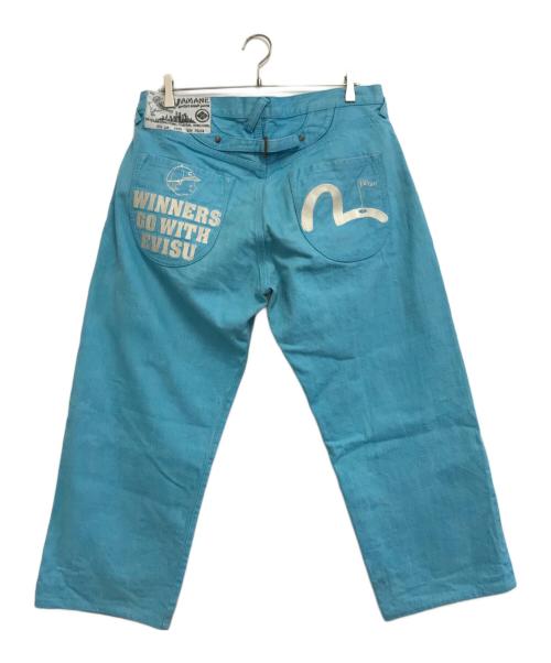 YAMANE（ヤマネ）YAMANE (ヤマネ) EVISU (エヴィス) シンチバックデニムパンツ スカイブルー サイズ:38×34の古着・服飾アイテム