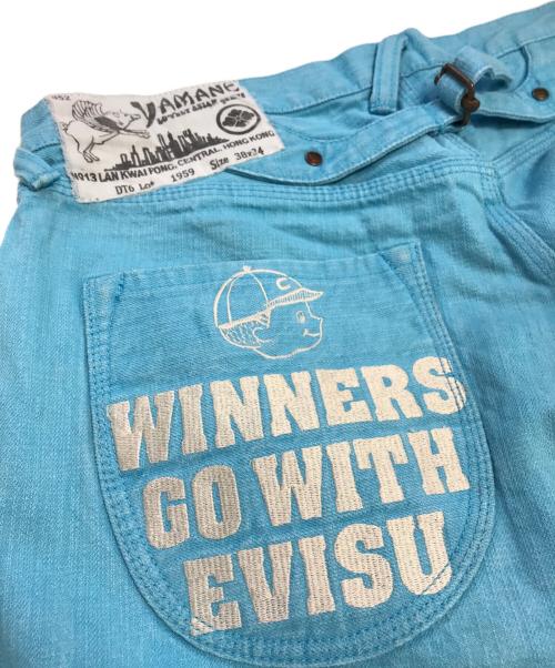 YAMANE（ヤマネ）YAMANE (ヤマネ) EVISU (エヴィス) シンチバックデニムパンツ スカイブルー サイズ:38×34の古着・服飾アイテム