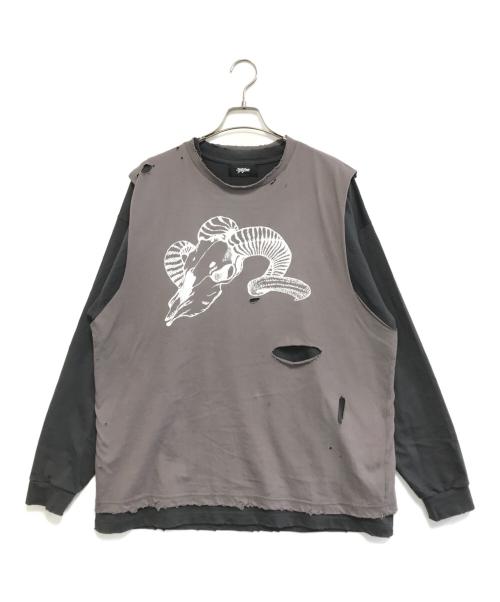 myne（マイン）myne (マイン) Tシャツ グレー サイズ:Lの古着・服飾アイテム