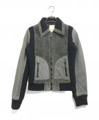 DIESELディーゼル）の古着「レザー切替ジャケット」｜グレー