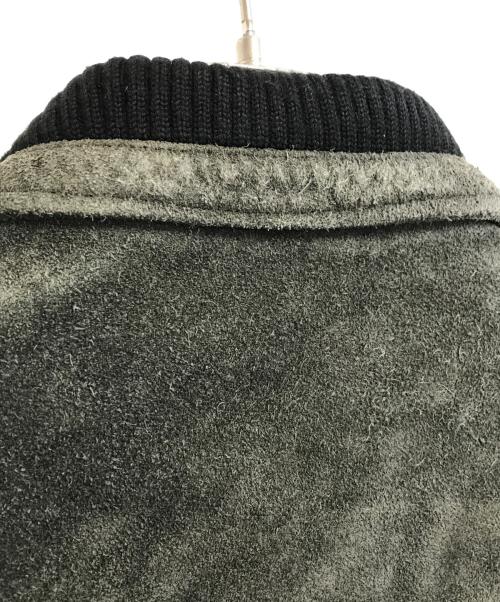 DIESEL（ディーゼル）DIESEL (ディーゼル) レザー切替ジャケット グレー サイズ:Sの古着・服飾アイテム