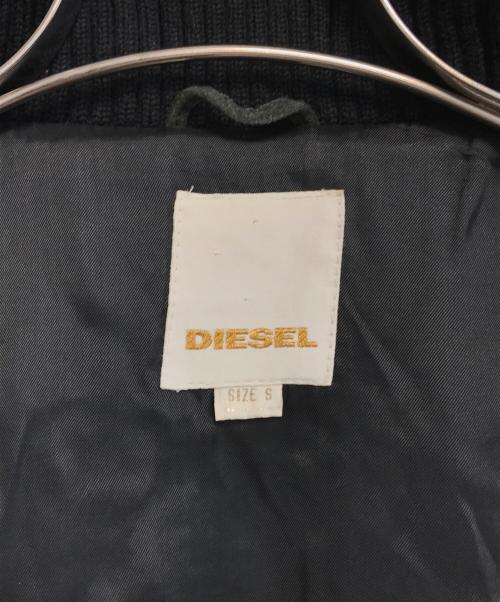 DIESEL（ディーゼル）DIESEL (ディーゼル) レザー切替ジャケット グレー サイズ:Sの古着・服飾アイテム
