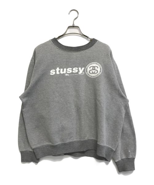stussy（ステューシー）stussy (ステューシー) 2トーンプリントロゴスウェット グレー サイズ:Mの古着・服飾アイテム