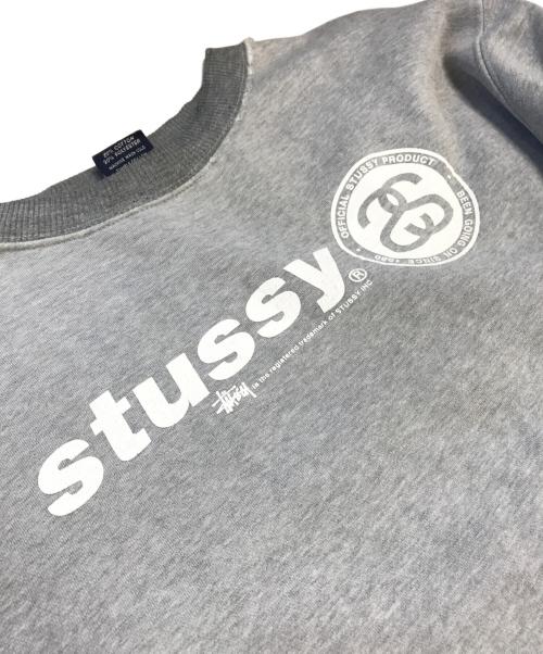 stussy（ステューシー）stussy (ステューシー) 2トーンプリントロゴスウェット グレー サイズ:Mの古着・服飾アイテム
