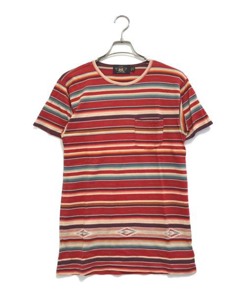 RRL（ダブルアールエル）RRL (ダブルアールエル) ネイティブジャガード織ポケットTシャツ レッド サイズ:Sの古着・服飾アイテム
