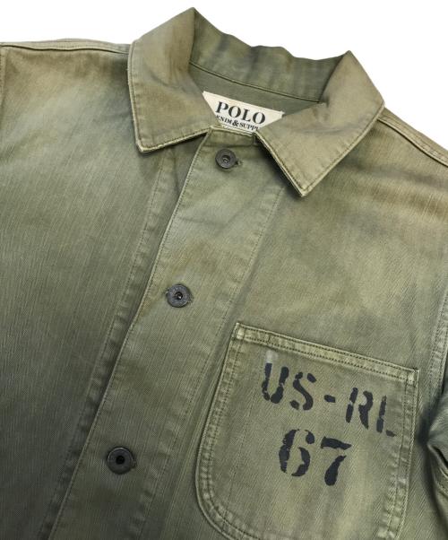 Denim & Supply Ralph Lauren（デニム＆サプライ ラルフローレン）Denim & Supply Ralph Lauren (デニム＆サプライ ラルフローレン) ヴィンテージ加工HBTジャケット カーキ サイズ:XSの古着・服飾アイテム