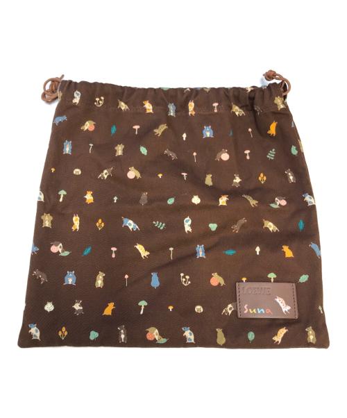 LOEWE（ロエベ）LOEWE (ロエベ) Suna Fujita (スナ フジタ) ドロ-ストリングポーチ ブラウンの古着・服飾アイテム