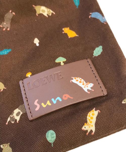 LOEWE（ロエベ）LOEWE (ロエベ) Suna Fujita (スナ フジタ) ドロ-ストリングポーチ ブラウンの古着・服飾アイテム
