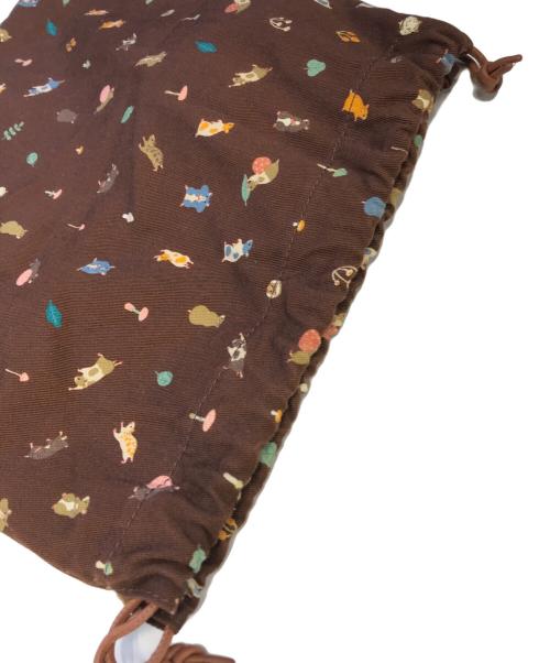 LOEWE（ロエベ）LOEWE (ロエベ) Suna Fujita (スナ フジタ) ドロ-ストリングポーチ ブラウンの古着・服飾アイテム