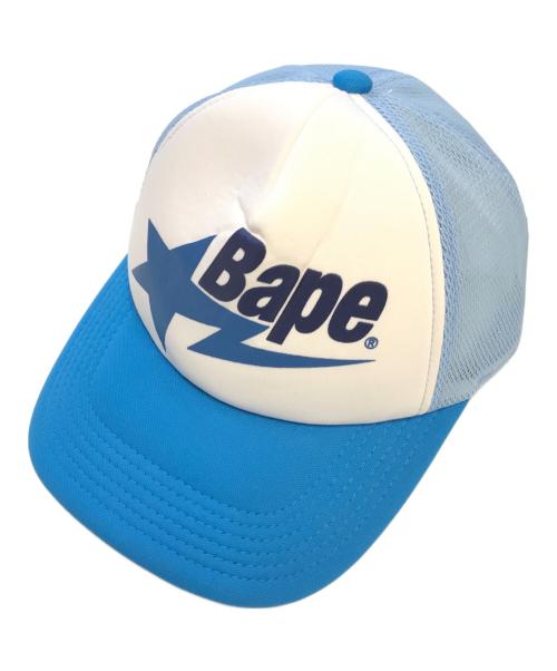 A BATHING APE（アベイシングエイプ）A BATHING APE (ア ベイシング エイプ) メッシュキャップ スカイブルー サイズ:Fの古着・服飾アイテム