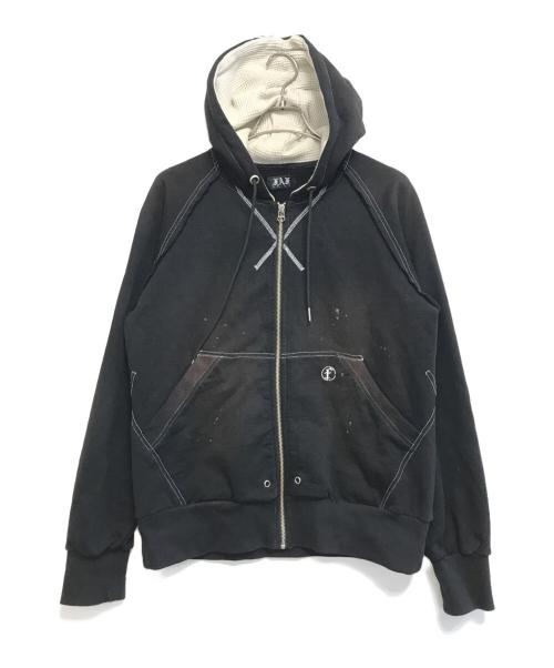 FAF（エフエーエフ）FAF (エフエイエフ) AGED ZIP UP HOODIE ブラック サイズ:1の古着・服飾アイテム