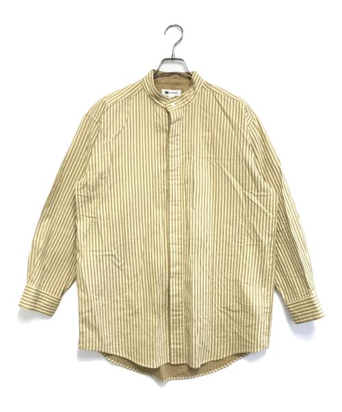 im product（アイムプロダクト）im product (アイムプロダクト) ダブルフェイスバンドカラーシャツ イエロー サイズ:2Lの古着・服飾アイテム