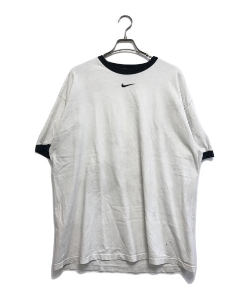 オールドスポーツTシャツ（オールドスポーツｔシャツ）オールドスポーツTシャツ (オールドスポーツｔシャツ) NIKE センタースウォッシュリンガーTシャツ ホワイト サイズ:XL　　　の古着・服飾アイテム