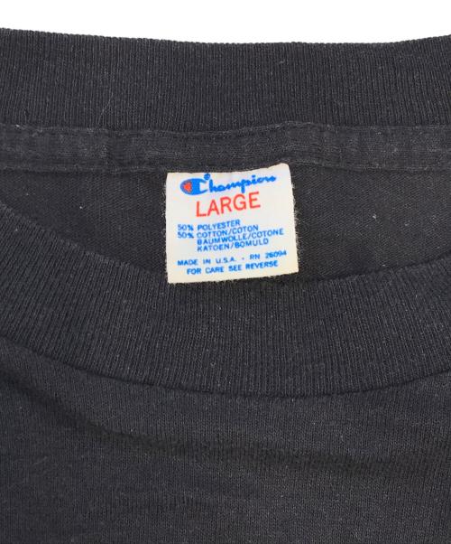 Champion（チャンピオン）Champion (チャンピオン) プリントTシャツ ブラック サイズ:Lの古着・服飾アイテム